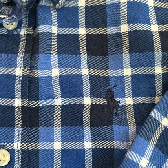 Ralph Lauren boy size 3/3T blue long sleeve button-down - Picture 3 of 6